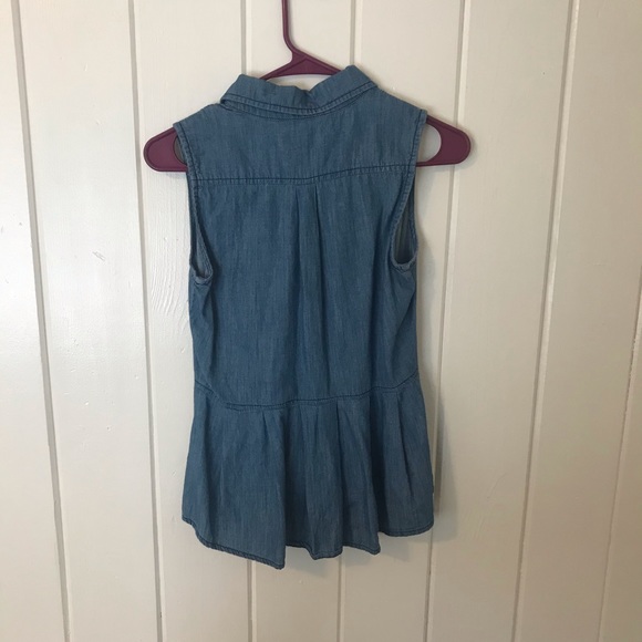 EUC Kensie Peplum Tank Top XS Button Down Collared - Picture 4 of 6